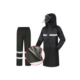 SKRT004 Make a black reflective raincoat with large brim suit online order rain coat above the knee plus long raincoat manufacturer SKRT004 Make a black reflective raincoat with large brim suit online order rain coat above the knee plus long raincoat manufacturer